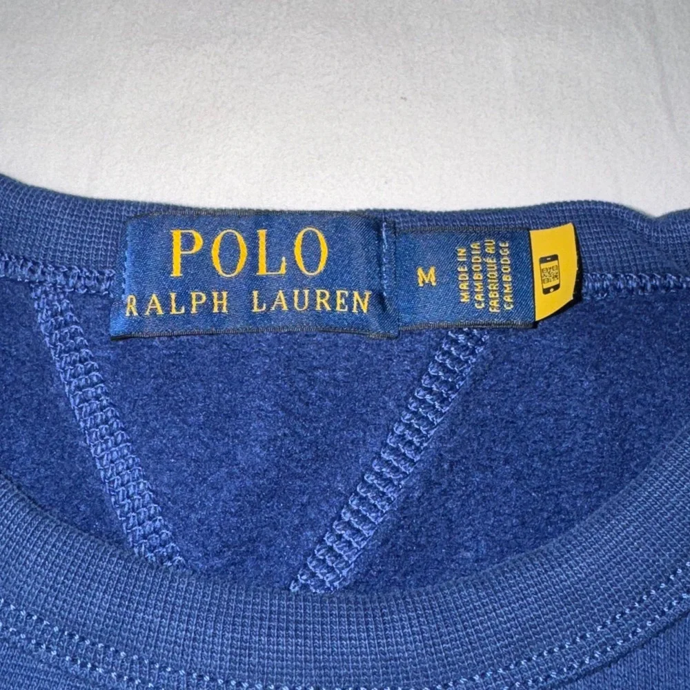 Polo Ralph Lauren Crewneck Sweatshirt Mens M Royal Blue w/ Green Pony Longsleeve